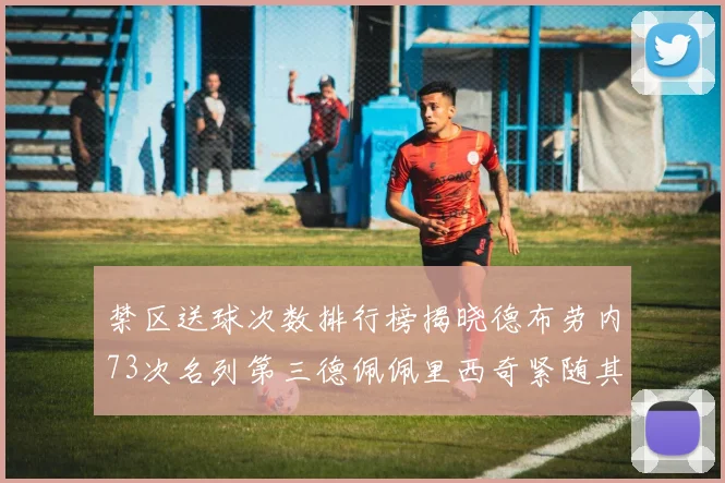 禁区送球次数排行榜揭晓德布劳内73次名列第三德佩佩里西奇紧随其后